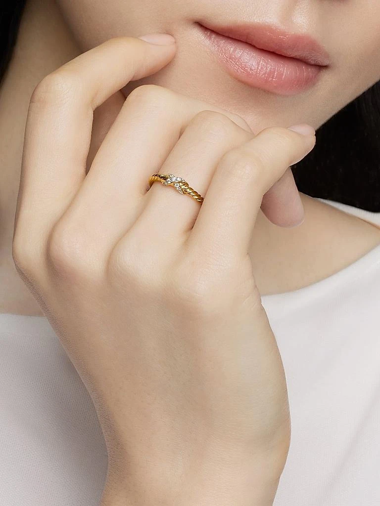 David Yurman Petite X Ring in 18K Yellow Gold 7