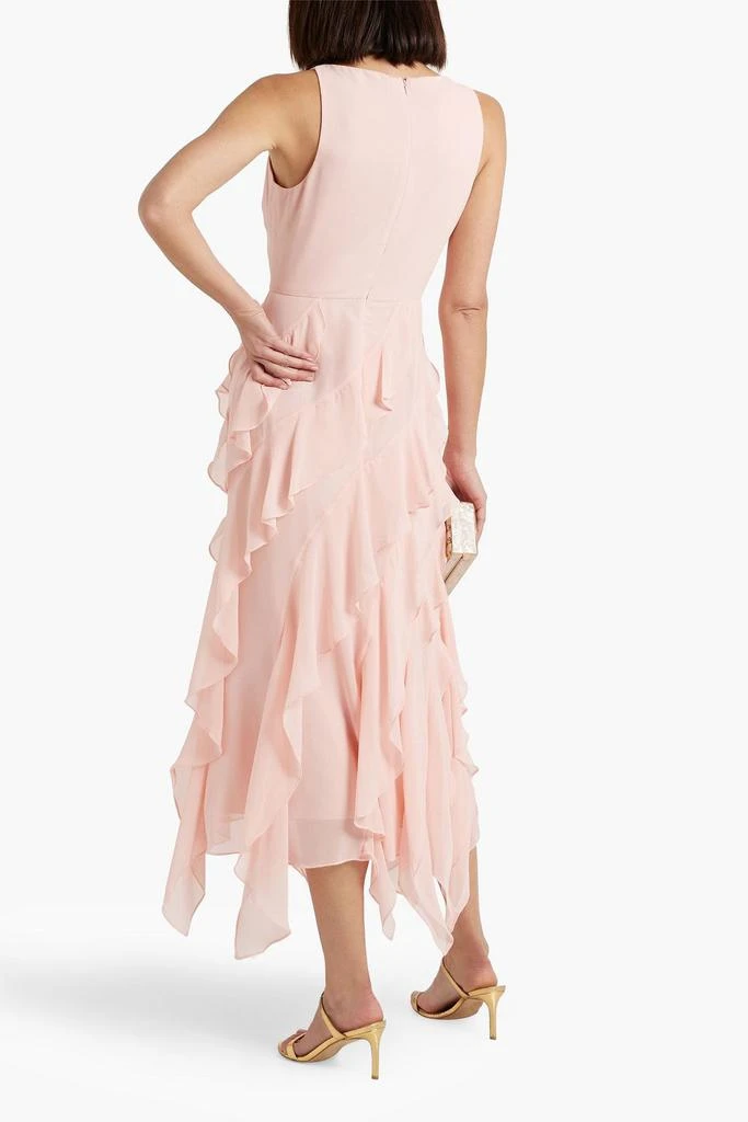 Badgley Mischka Ruffled chiffon midi dress 3