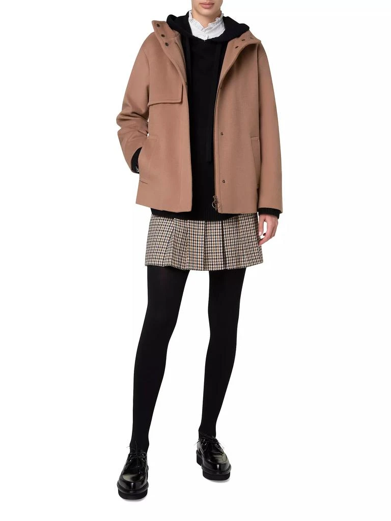 Akris Hooded Wool-Blend Coat 7
