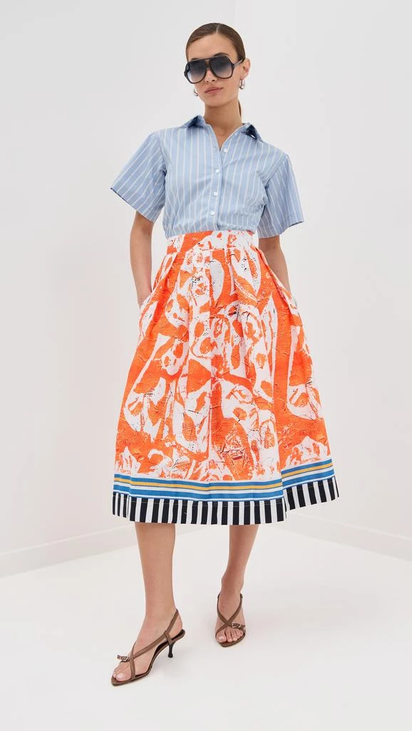 STELLA JEAN Striped Floral Midi Dress 1
