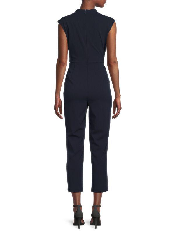 Calvin Klein Buttoned Shoulder Cropped Jumpsuit INDIGO 12 Jumpsuits Free Shipping BeyondStyle