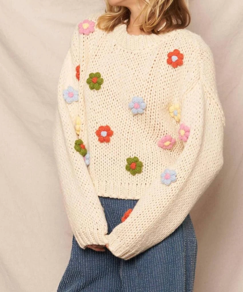En Creme En Creme - 3d Flower Sweater 4