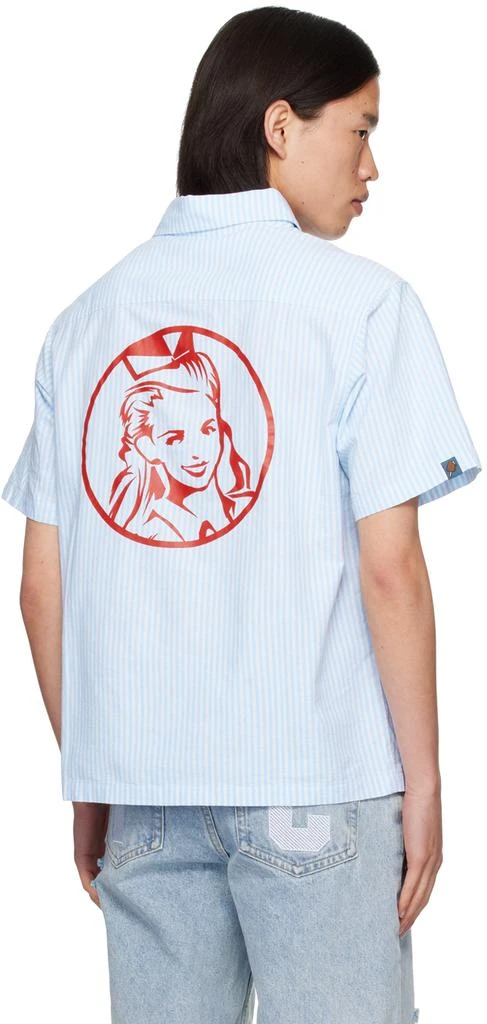 ICECREAM White & Blue Diner Striped Shirt 3