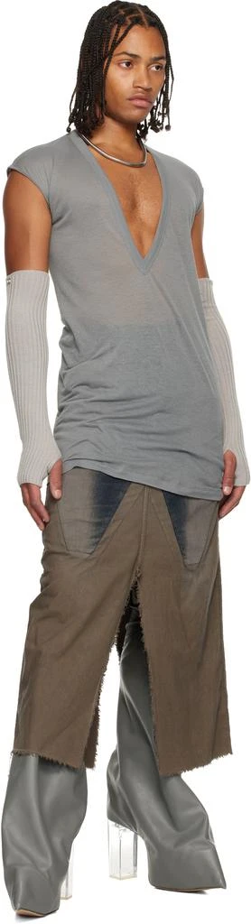 Rick Owens Gray Concordians Long Slivered Denim Skirt 4