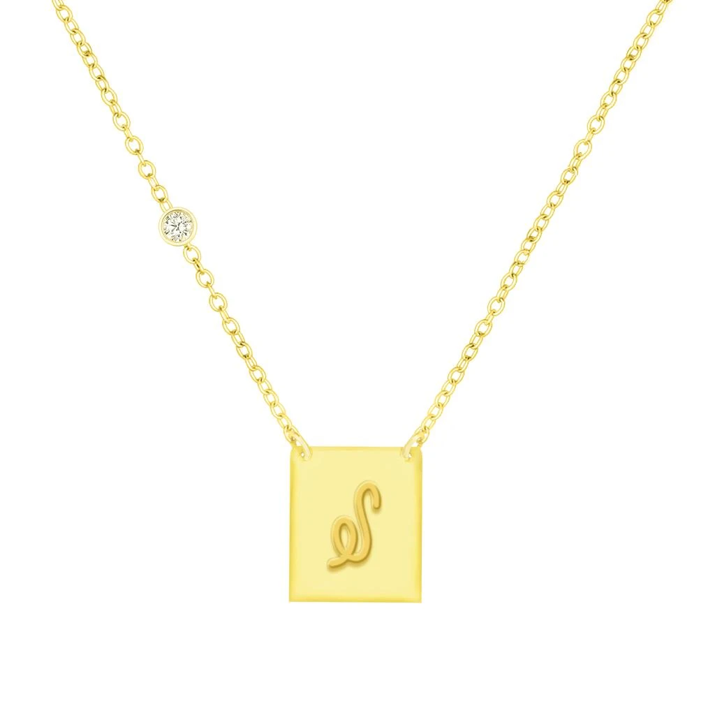 Savvy Cie Jewels 18K GOLD PLATED OVER STERLING SILVER NECKLACE WITH CZ 24