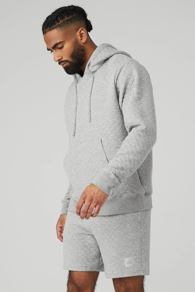 Alo Quilted Stadium Hoodie - Athletic Heather Grey 3