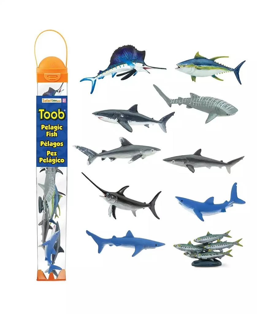 Safari Ltd. Fish Toob – Hand Painted Marine Life Figurines Set Featuring Sharks, Swordfish
