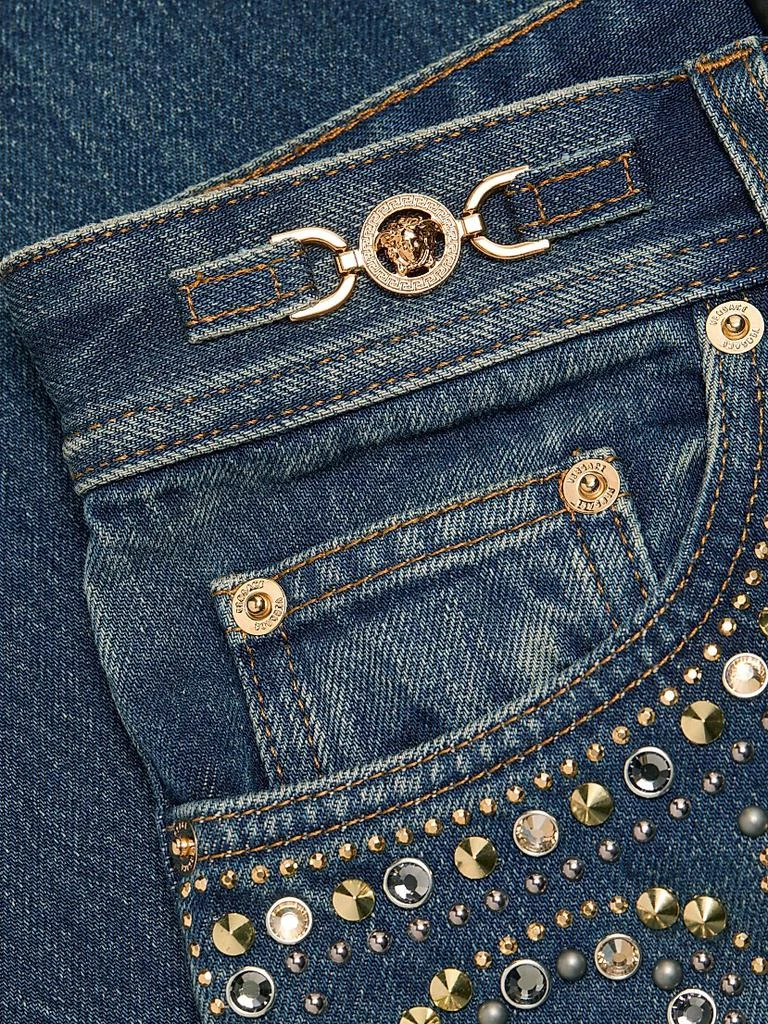 Versace Embellished High-Rise Wide-Leg Jeans 7