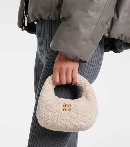 Miu Miu Wander Mini shearling shoulder bag 6