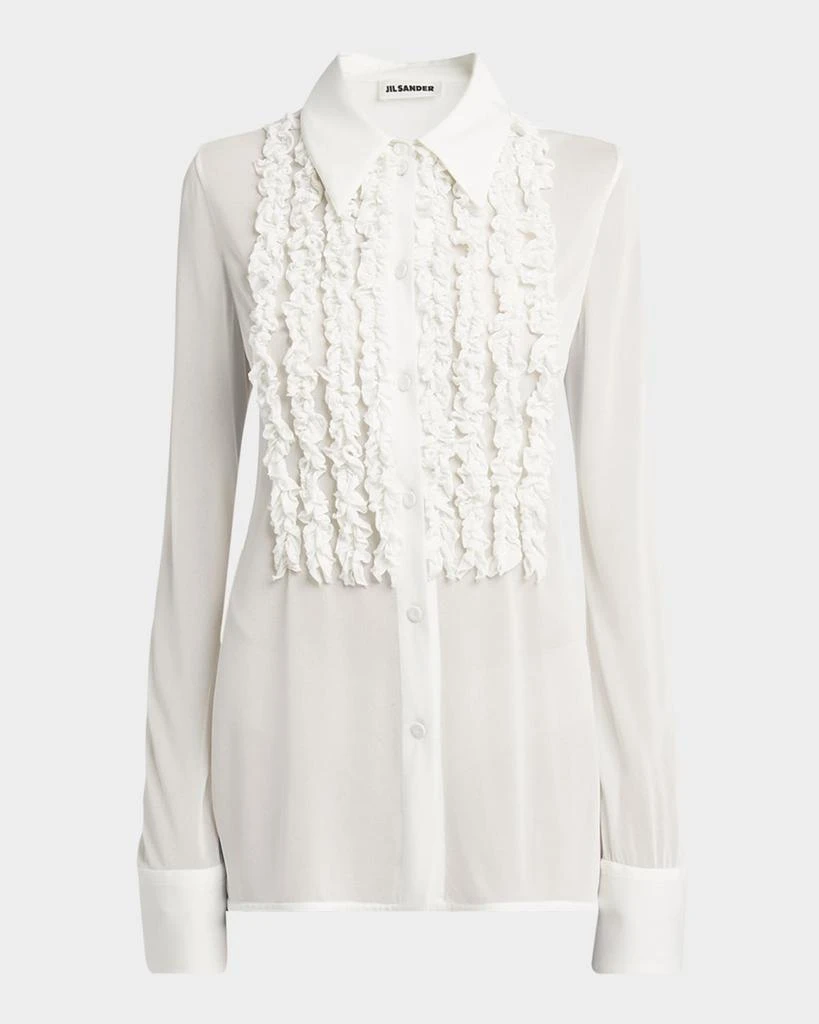 Jil Sander Ruffle Bib Button-Down Shirt 1