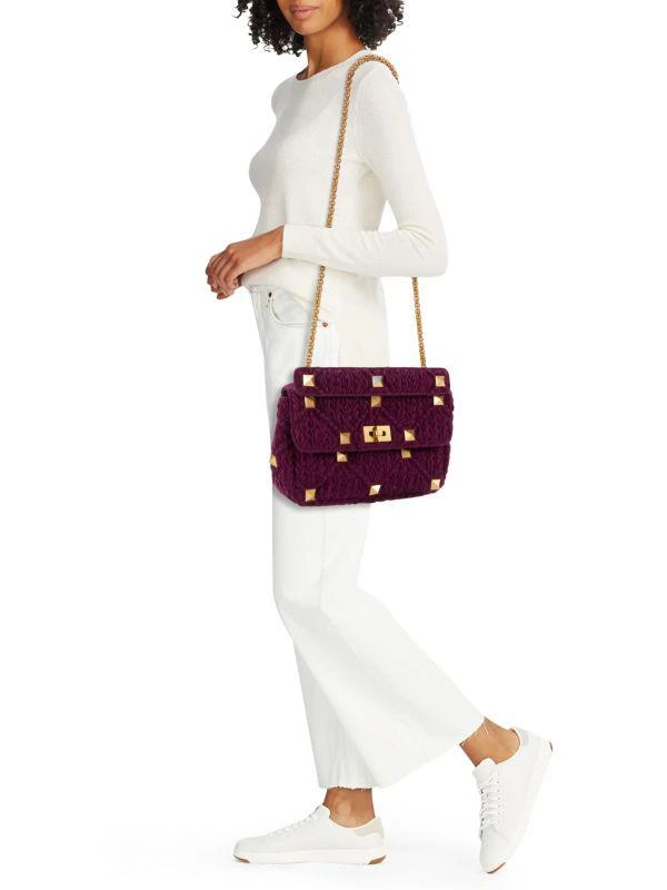 Valentino Large Rockstud Knit Satchel 2