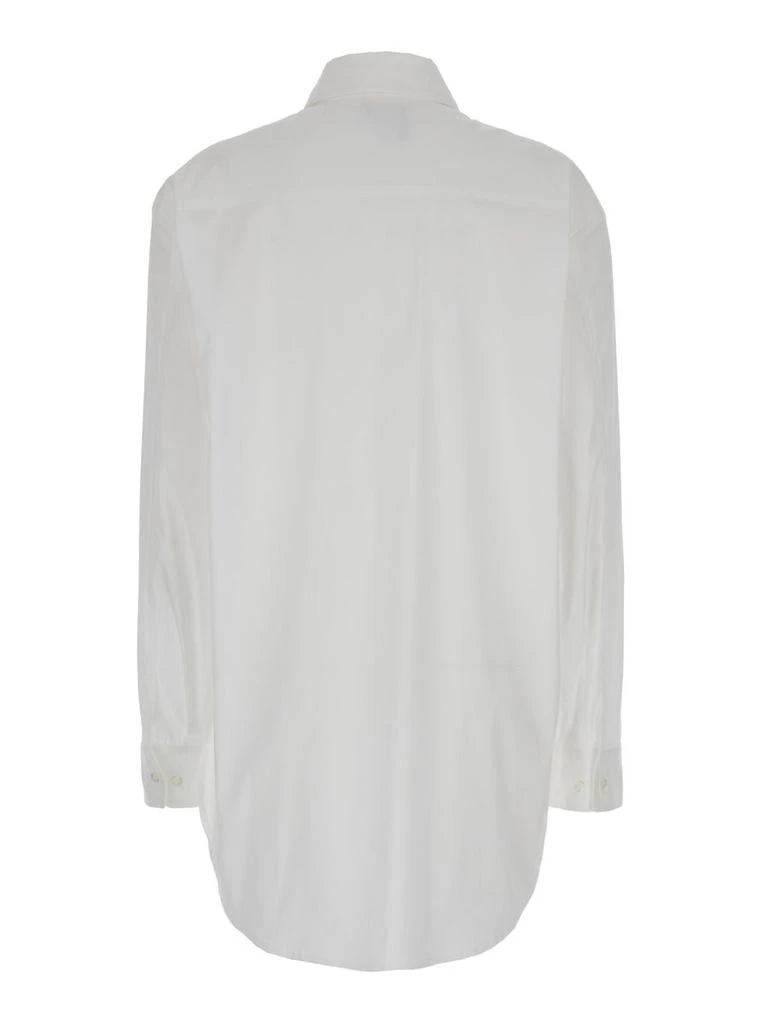 Plain Oversized White Shirt In Cotton Woman 2