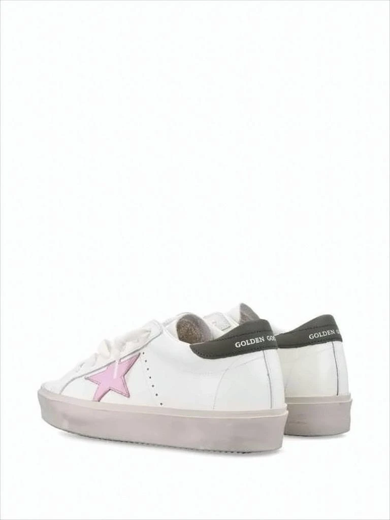 Golden Goose Low-Top White Leather And Suede Sneakers With Pink Star Detail 2