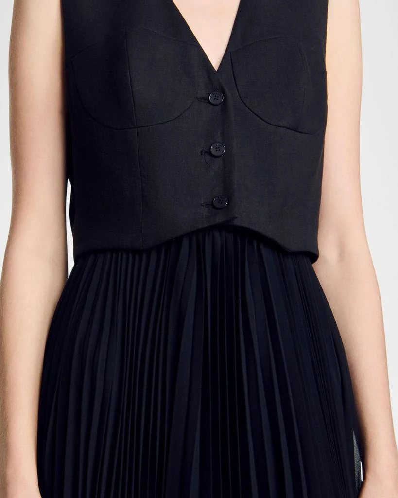 Sandro Montaigne Mixed Media Maxi Dress 5