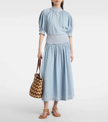 Zimmermann Ascension balloon-sleeve denim blouse 2