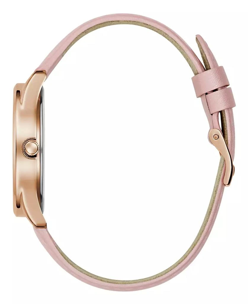 GUESS Women's Analog Pink Genuine Leather Watch, 36mm 2