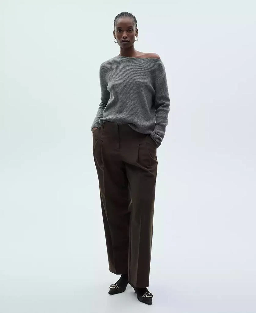 Mango Women's Boat Neck Ribbed Sweater 4