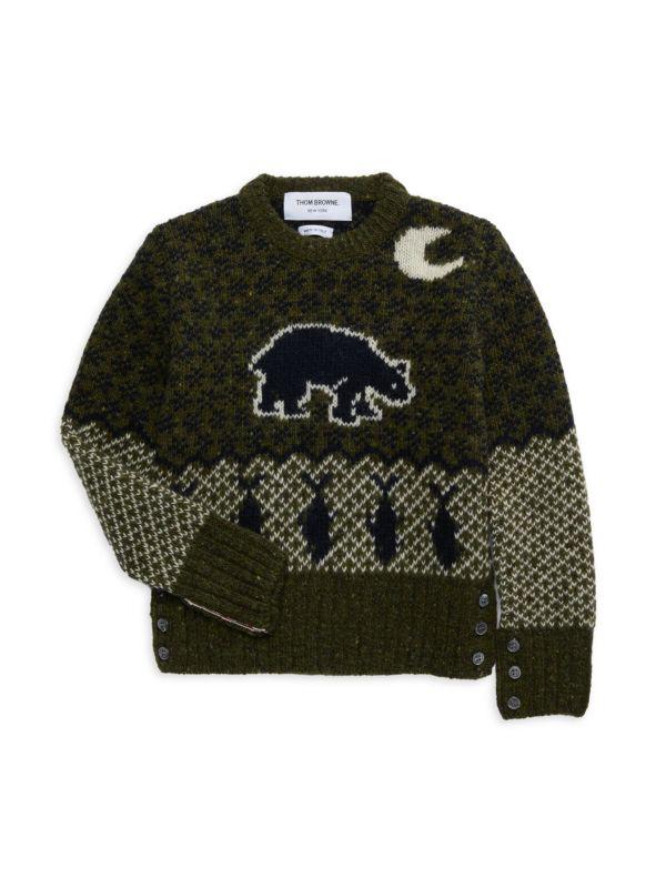 Thom Browne Little Boy's & Boy's Merino Wool Blend Sweater