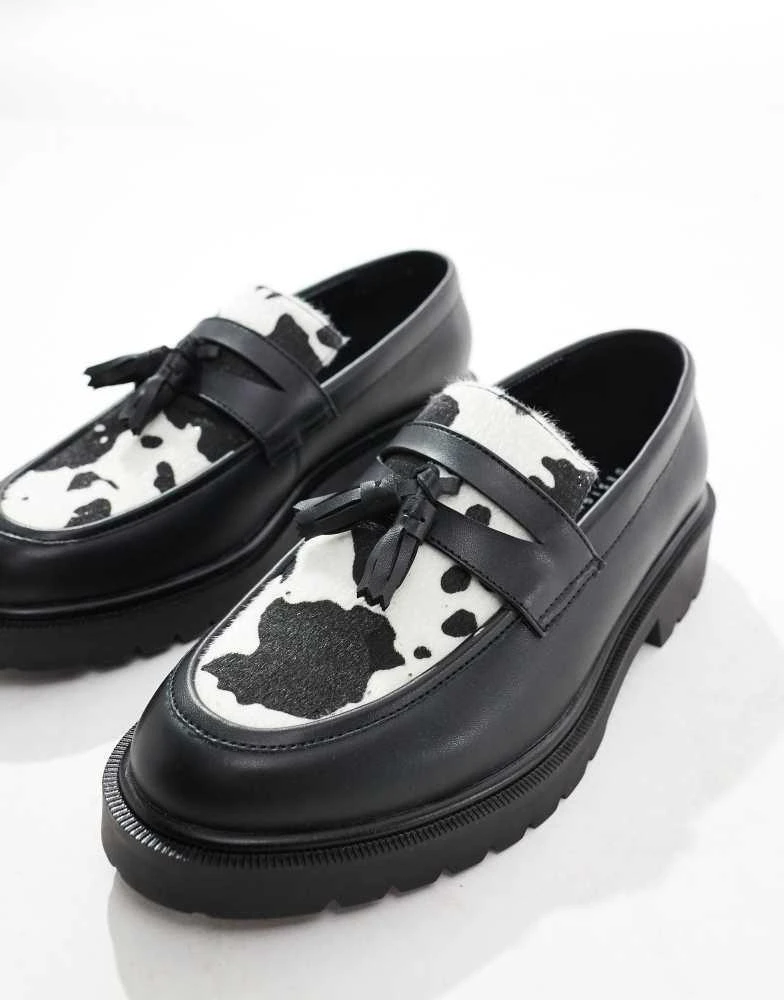 ASOS ASOS DESIGN loafers in faux fur cow 3