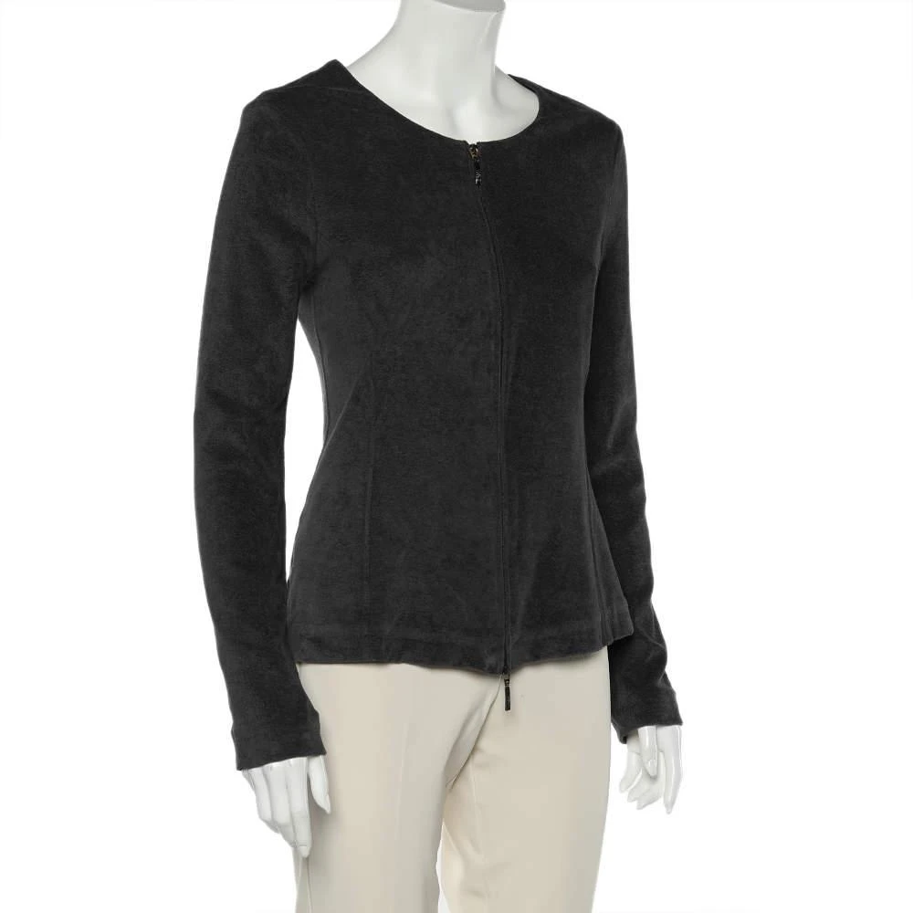 Emporio Armani Emporio Armani Grey Terry Zip Front Jacket M 2