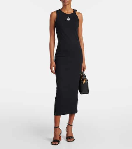 JW Anderson Logo embroidery cotton jersey maxi dress 2