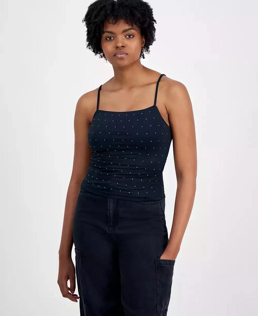 Almost Famous Juniors' Embellished Square Neck Cami 1