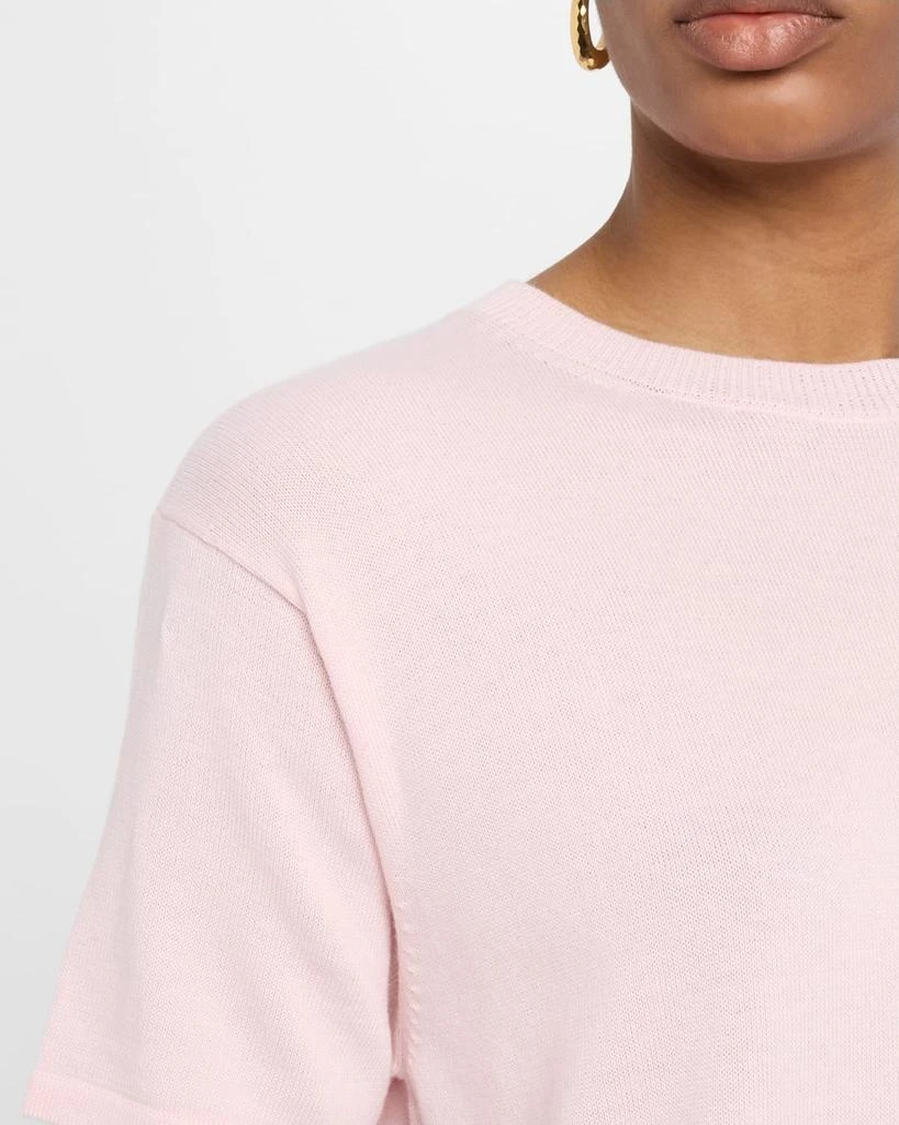 Sergio Hudson Short-Sleeve Cashmere Crewneck Sweater 5