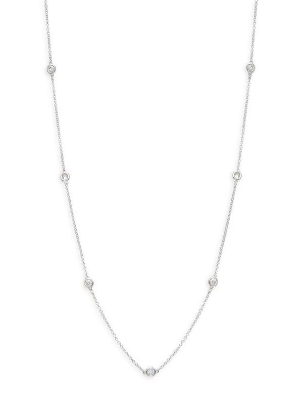 Effy 14K White Gold & 0.48 TCW Diamond Station Necklace 1