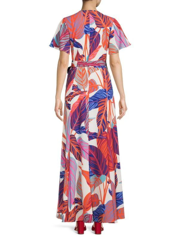 Hutch Leaf Print Maxi Wrap Dress 2
