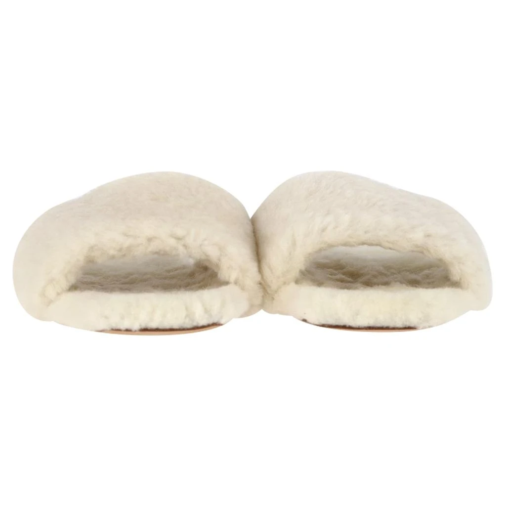 AEYDE Anna Shearling Slides in White Fur 2