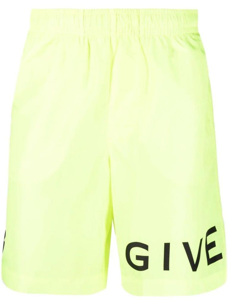 NA Logo print yellow Swim Shorts