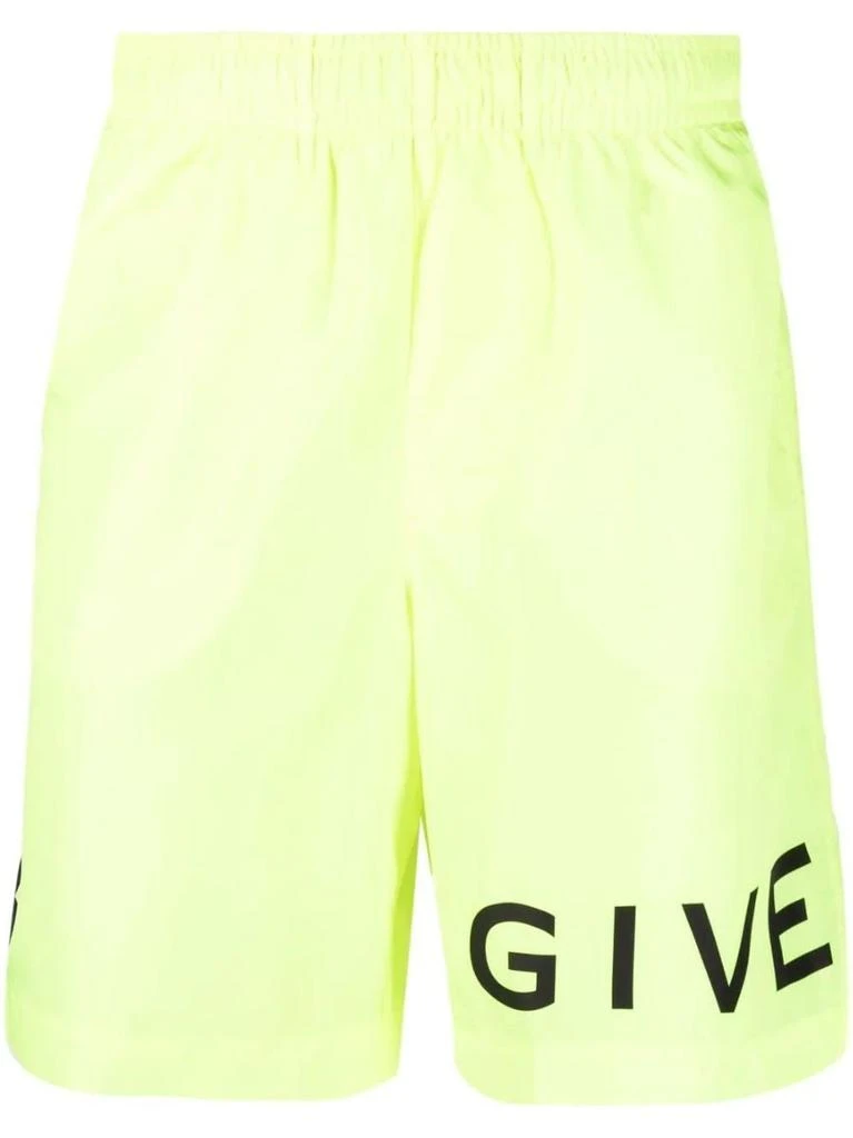 NA Logo print yellow Swim Shorts 1