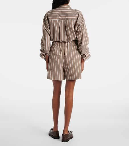 Brunello Cucinelli Striped cotton-blend Bermuda shorts 3