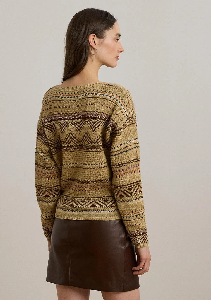 Ralph Lauren Women's Geo-Striped Cotton-Linen Sweater 2