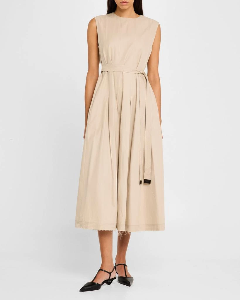 Max Mara Amina Pleated Maxi Dress with Tie Belt 4