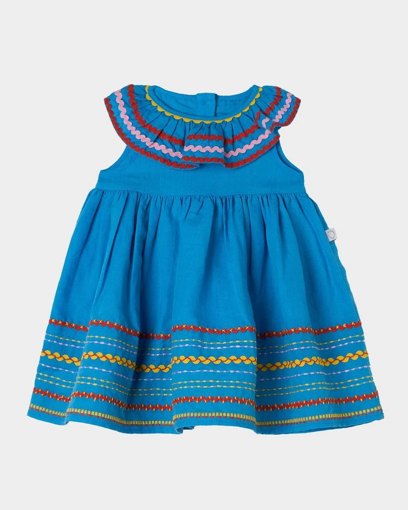 Stella Girl's Sleeveless Embroidered Linen & Cotton Dress, Size 6M-3