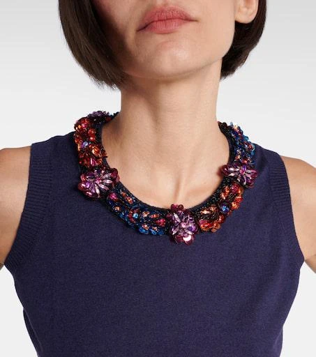 ETRO Embellished silk and cashmere top 4