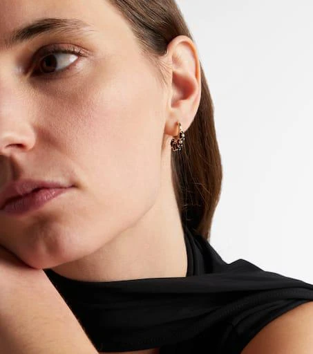 Sydney Evan 14kt gold (585/1000) hoop earrings with onyx and diamonds 2