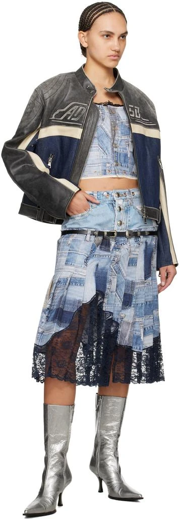 ANDERSSON BELL Blue Trompe L'œil Denim Tank Top 4