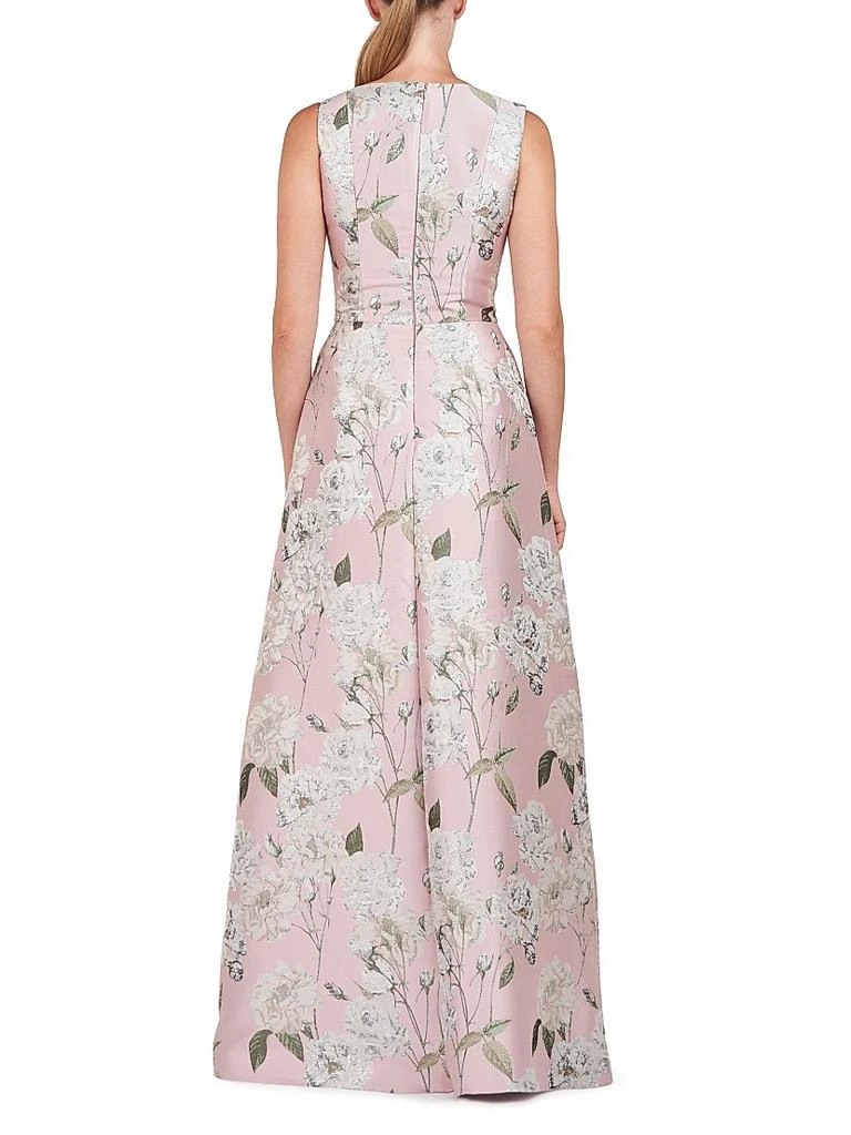 Kay Unger Bennet Floral Jacquard Walk-Thru Jumpsuit 4