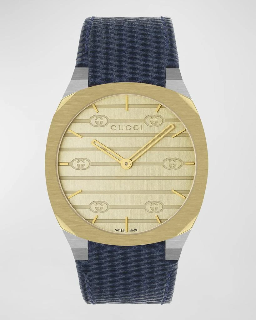 Gucci Gucci 25H Leather-Strap Watch, 38mm 5