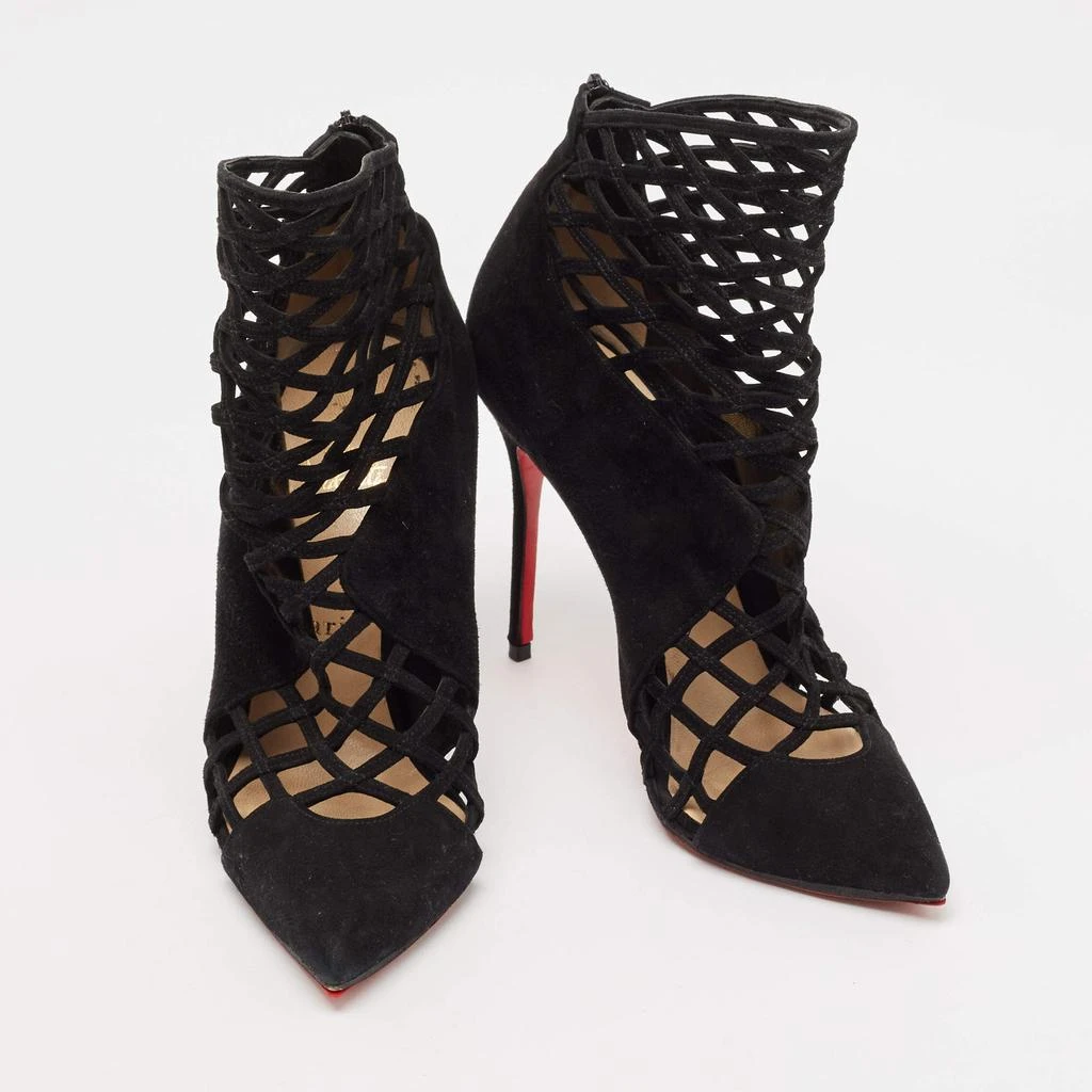 Christian Louboutin Christian Louboutin Black Suede Mrs Bouglione Ankle Length Boots Size 37 4