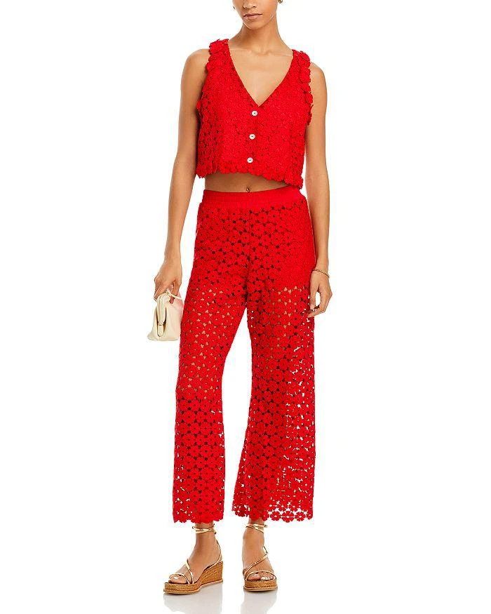 Waimari Christie Floral Eyelet Lace Cropped Vest 2