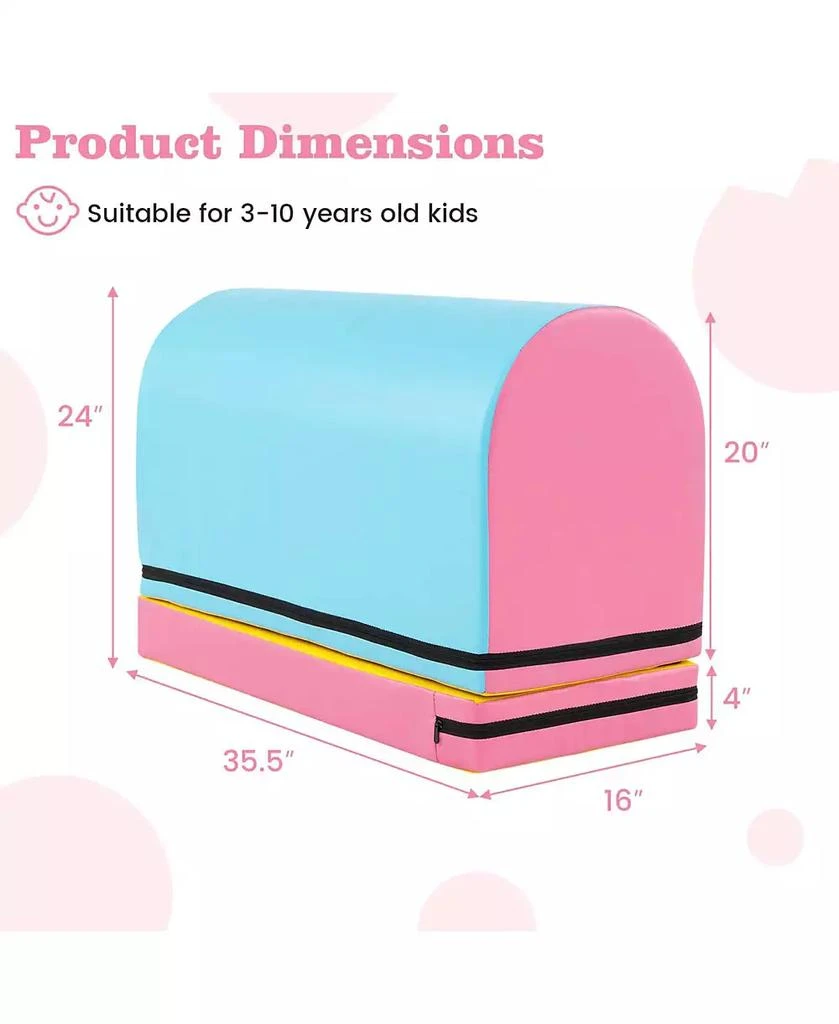 Costway Mailbox Tumbling Mat Gymnastics Vaulting Box with Detachable Mat 
Carrying Handle 4