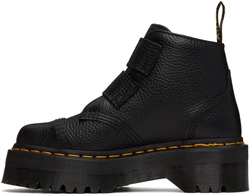 Dr. Martens Black Devon Flower Buckle Platform Boots 3