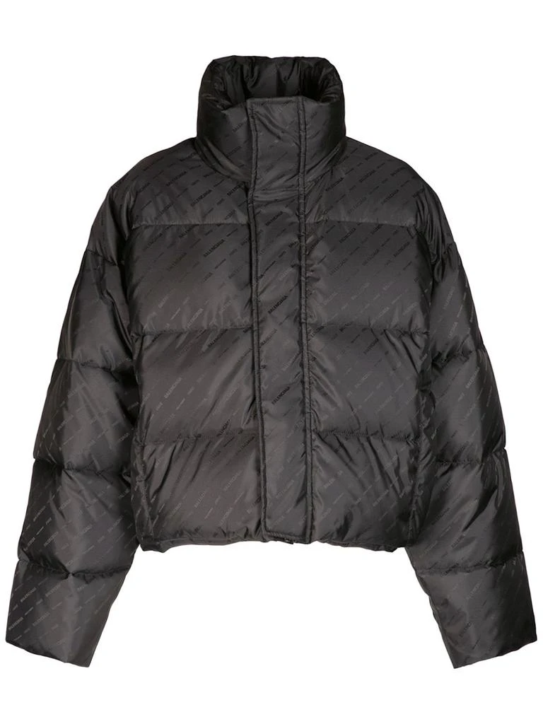 Balenciaga Jacquard Logo Nylon Puffer Jacket 1