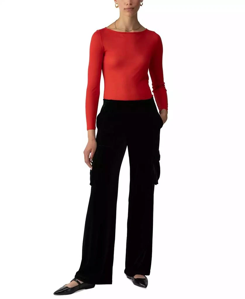 Sanctuary Women's High Rise Velvet Cargo Pants 4