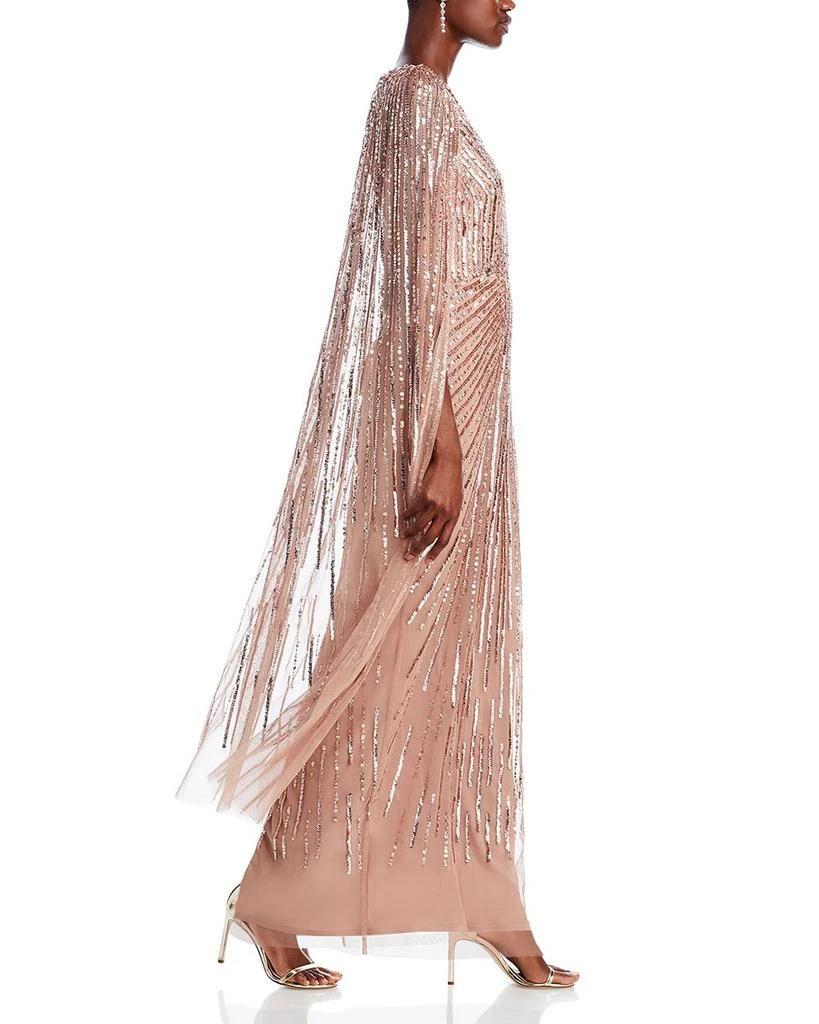 Adrianna Papell Beaded Cape Gown 4