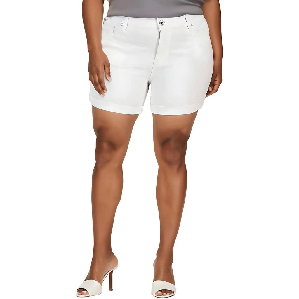 Celebrity Pink Plus The Sugar Womens Mid-Rise Cuffed Denim Shorts 1