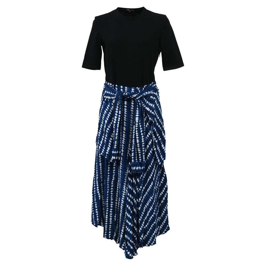 Sacai Sacai Graphic Printed Pleated Crewneck Dress - Dresses
